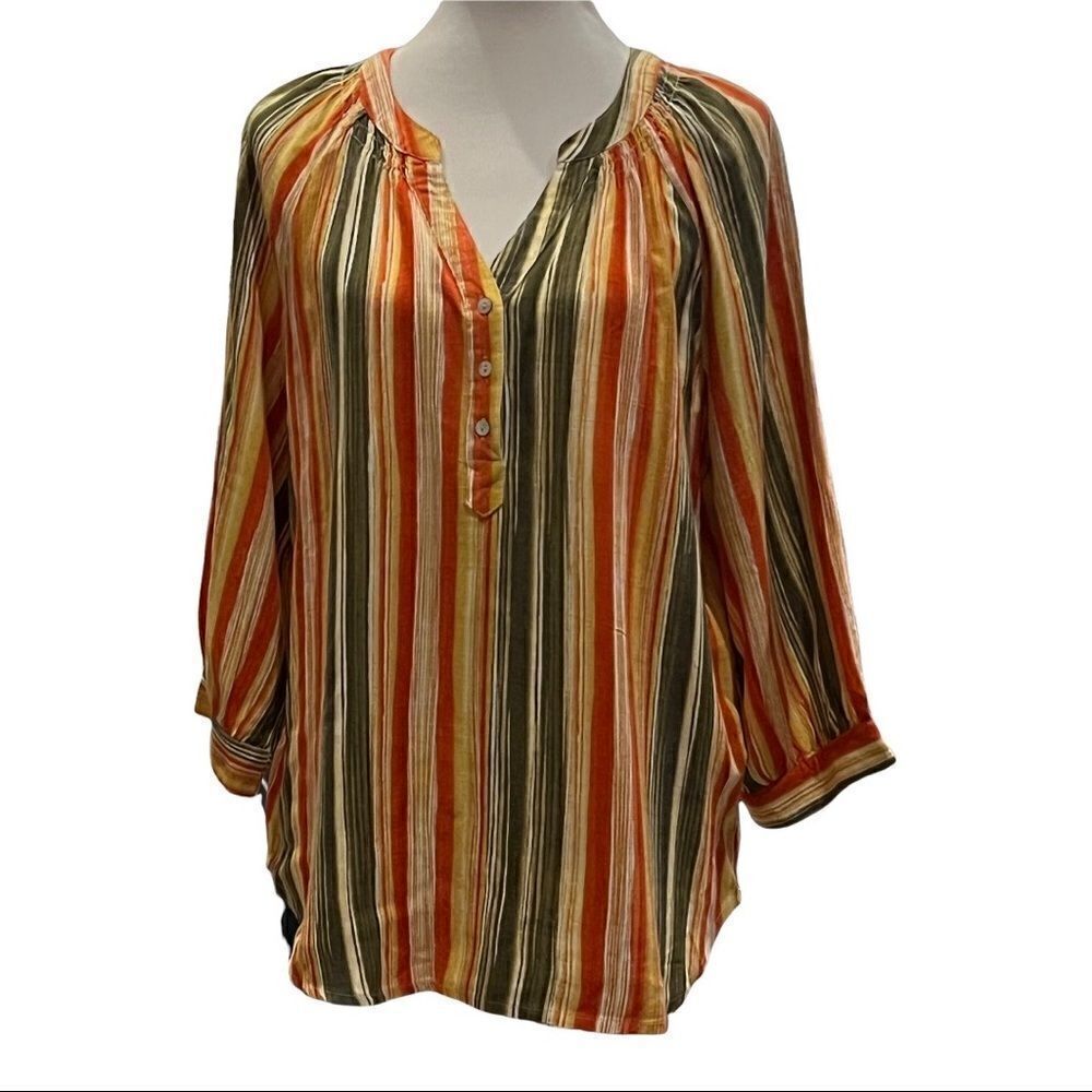 Like New Ruby Rd. Striped Ladies Top M - Picture 1 of 4